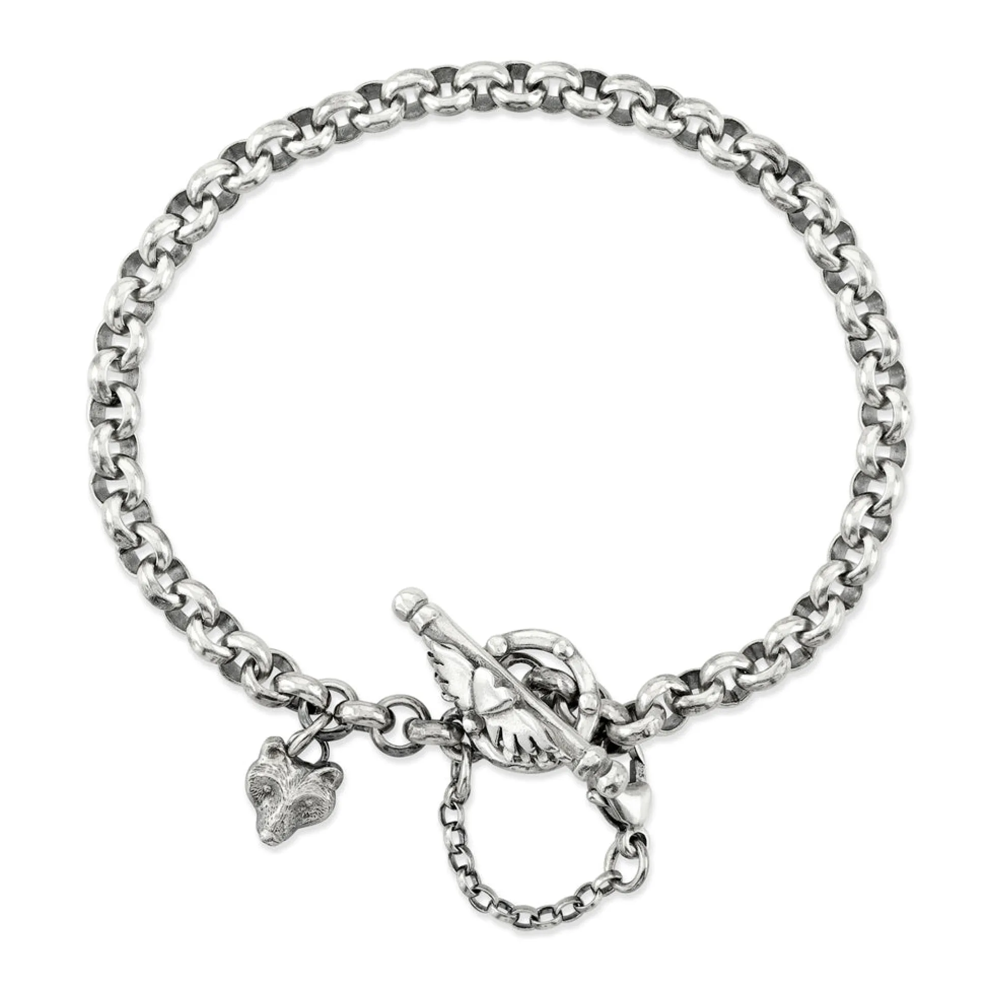 Spirit Wolf Heavy Round Belcher Bracelet