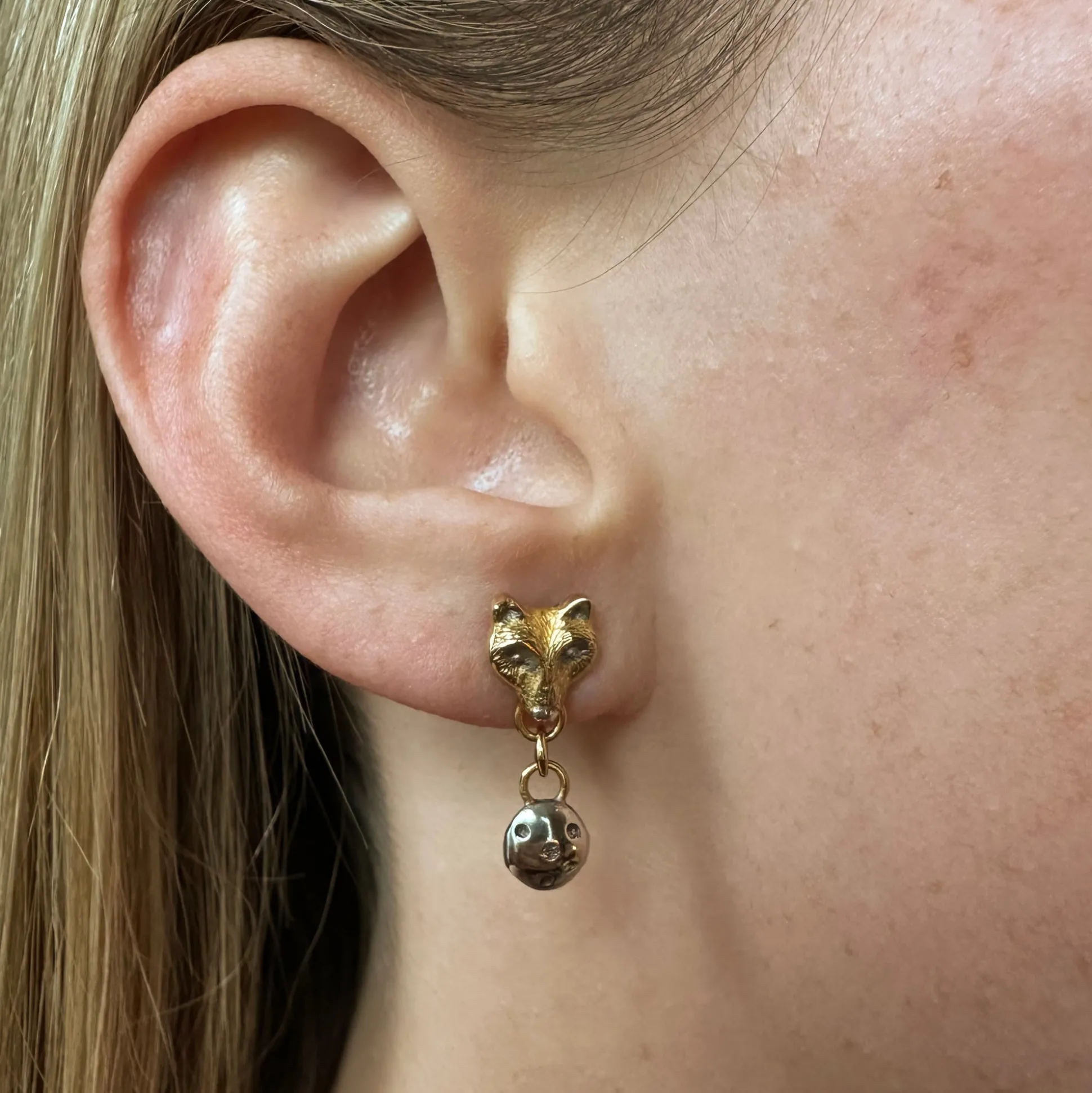 Spirit Wolf Pod Drop Earrings