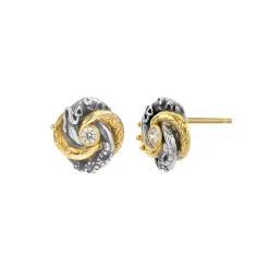 Tiny Algerian Loveknot Diamond Stud Earrings
