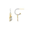 Tiny Hoop & Venetian Wing Drop Earrings | Sophie Harley London