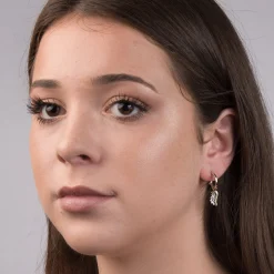 Tiny Hoop & Venetian Wing Drop Earrings | Sophie Harley London
