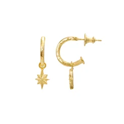 Tiny Hoops With North Star Drops | Sophie Harley London