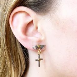 Tiny Liberty Cross Earrings | Cult Classics | Sophie Harley London