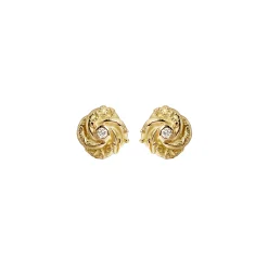 Tiny Loveknot Gold & Diamond Earrings | Sophie Harley London