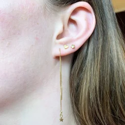 Tiny Star Thread Through Earrings