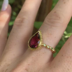 Tourmaline Lacrima Ring