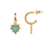 Turquoise Boho Heart Earrings