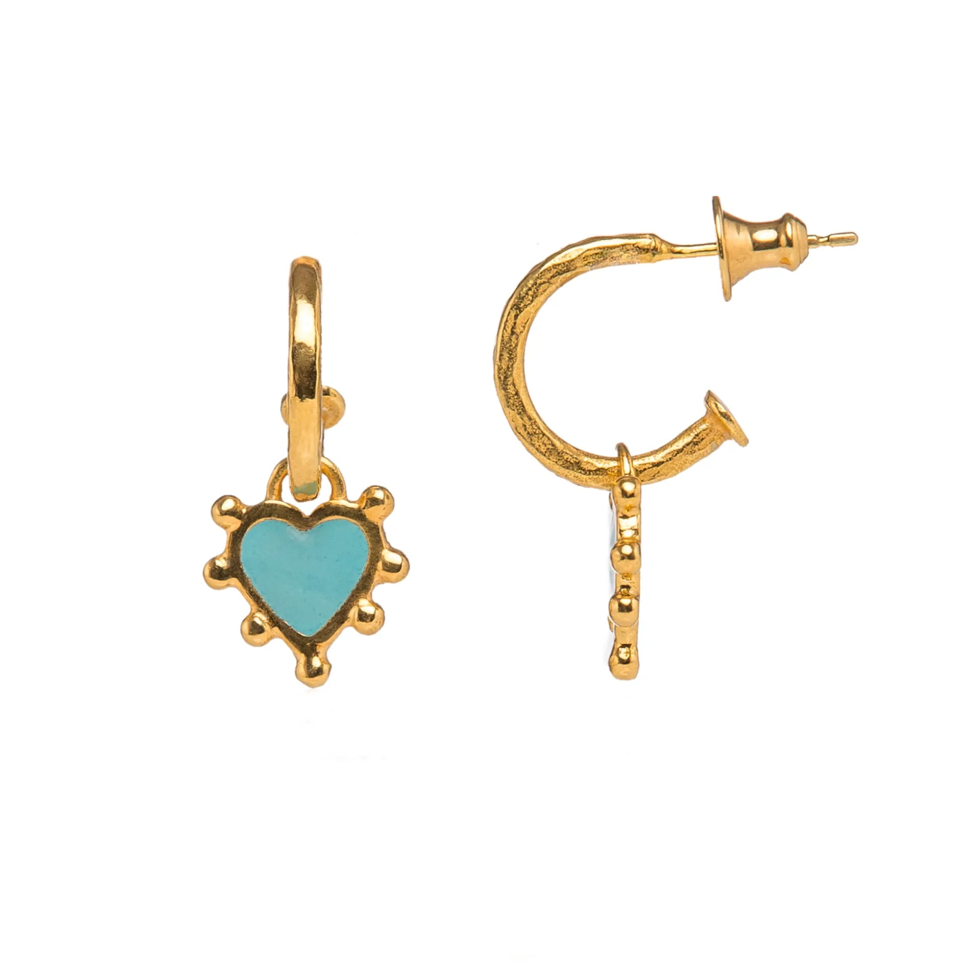 Turquoise Boho Heart Earrings