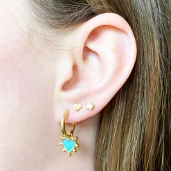 Turquoise Boho Heart Earrings