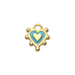 Turquoise Sacred Heart Charm