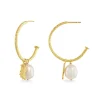 Venetian Pearl Hoop Earrings