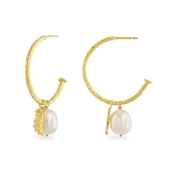 Venetian Pearl Hoop Earrings