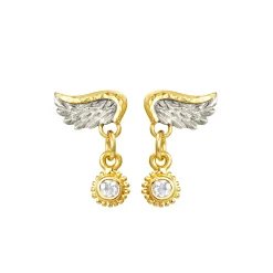 Venetian Wing & Gem Drop Earrings