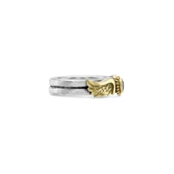 Venetian Wing Silver and 18ct Diamond Ring