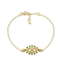 White & Blue Diamond Eye Amulet Bracelet