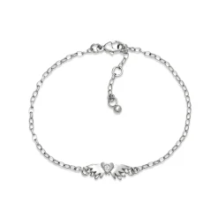 White Gold Classic Winged Heart Bracelet