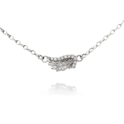 White Gold Diamond Venetian Wing Necklace