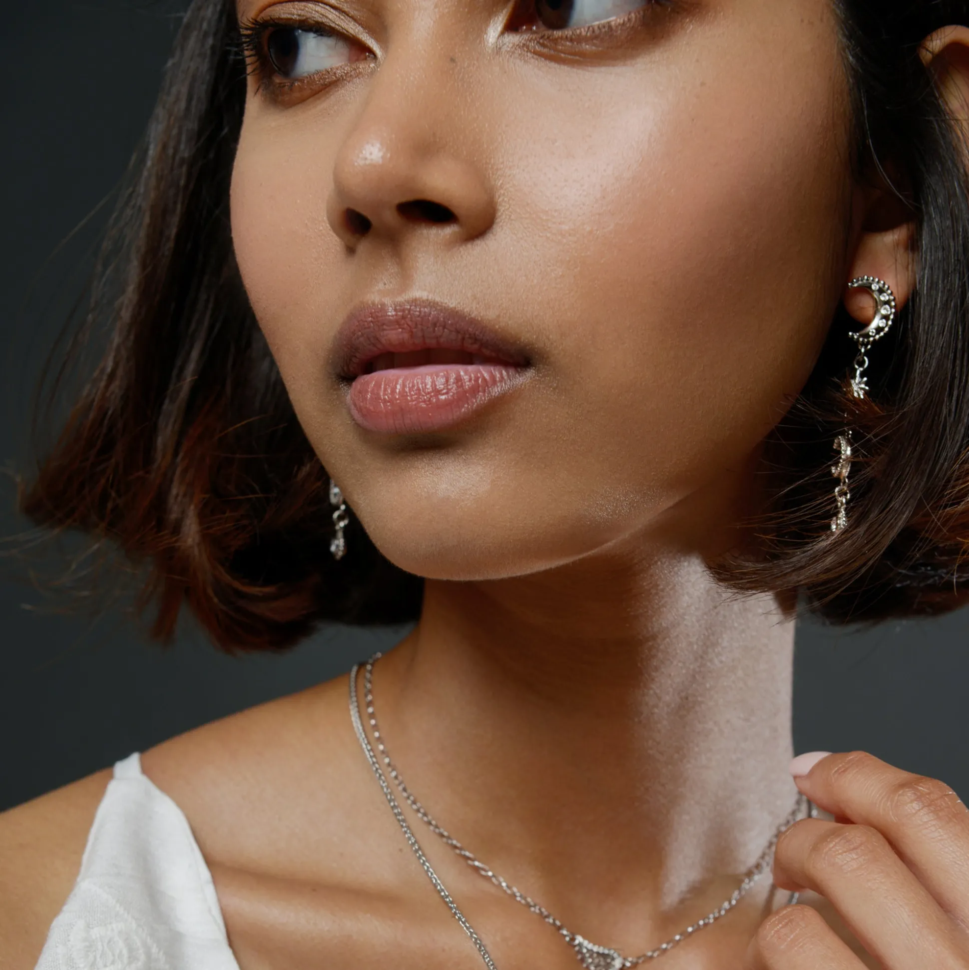 White Gold Diamond Venetian Wing Necklace