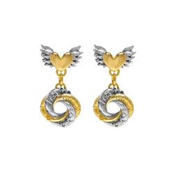 Winged Heart & Loveknot Earrings | Algerian Loveknot | Sophie Harley