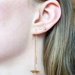 Winged Heart Thread Through Earrings